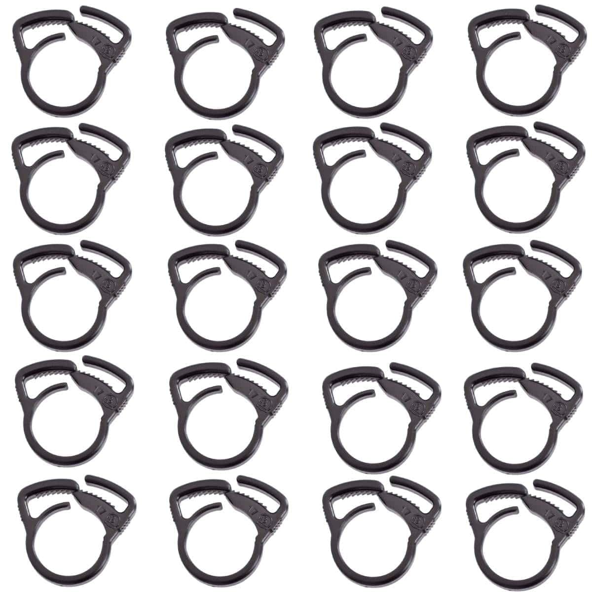 Hydrosure Ratchet Clamp 18 Mm - Pack Of 20 Adjustable Garden Hose And Irrigation Pipe Fasteners With Strong Ratchet Lock For Secure Tubing Hold, Durable Outdoor Hardware For Lawn, Borders