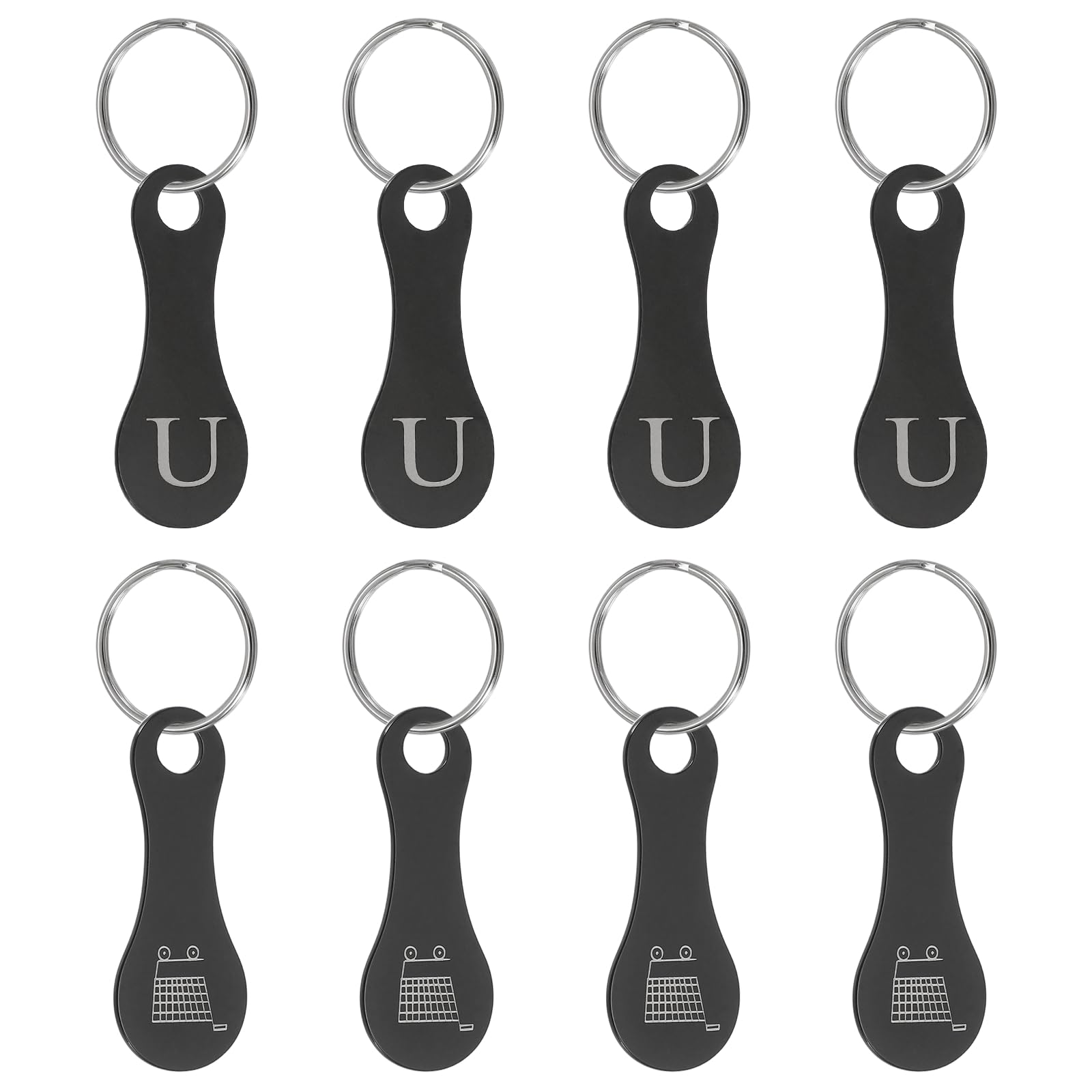 PATIKIL 8 Pcs Stainless Steel Shopping Trolley Token