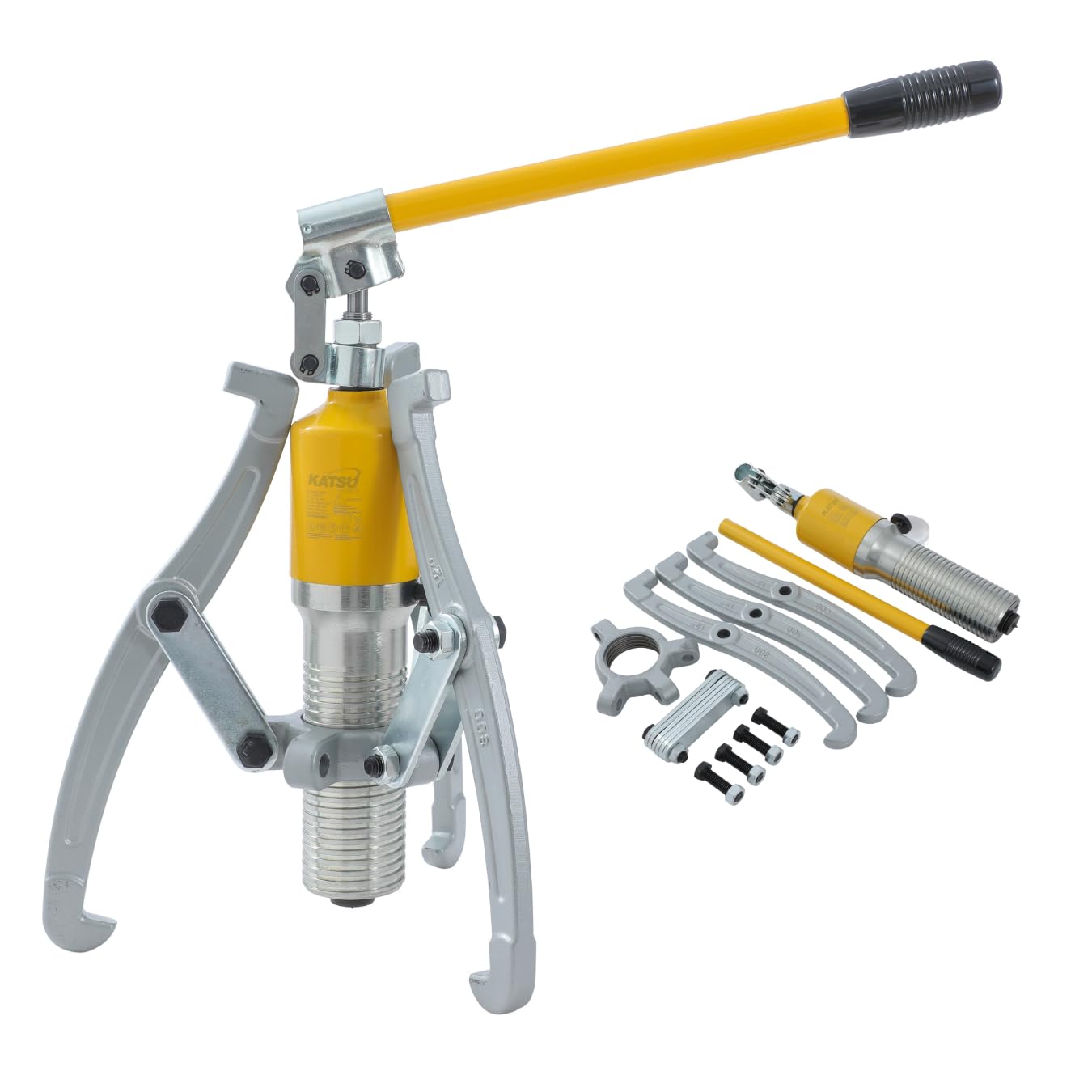 KATSU Extractor Hidráulico de Engranajes 15 Ton, Unidad Integral 3 Mordazas Polea de Prensa Hidráulica Manual Rodamientos de Rueda Motor Cubo Separador 450572