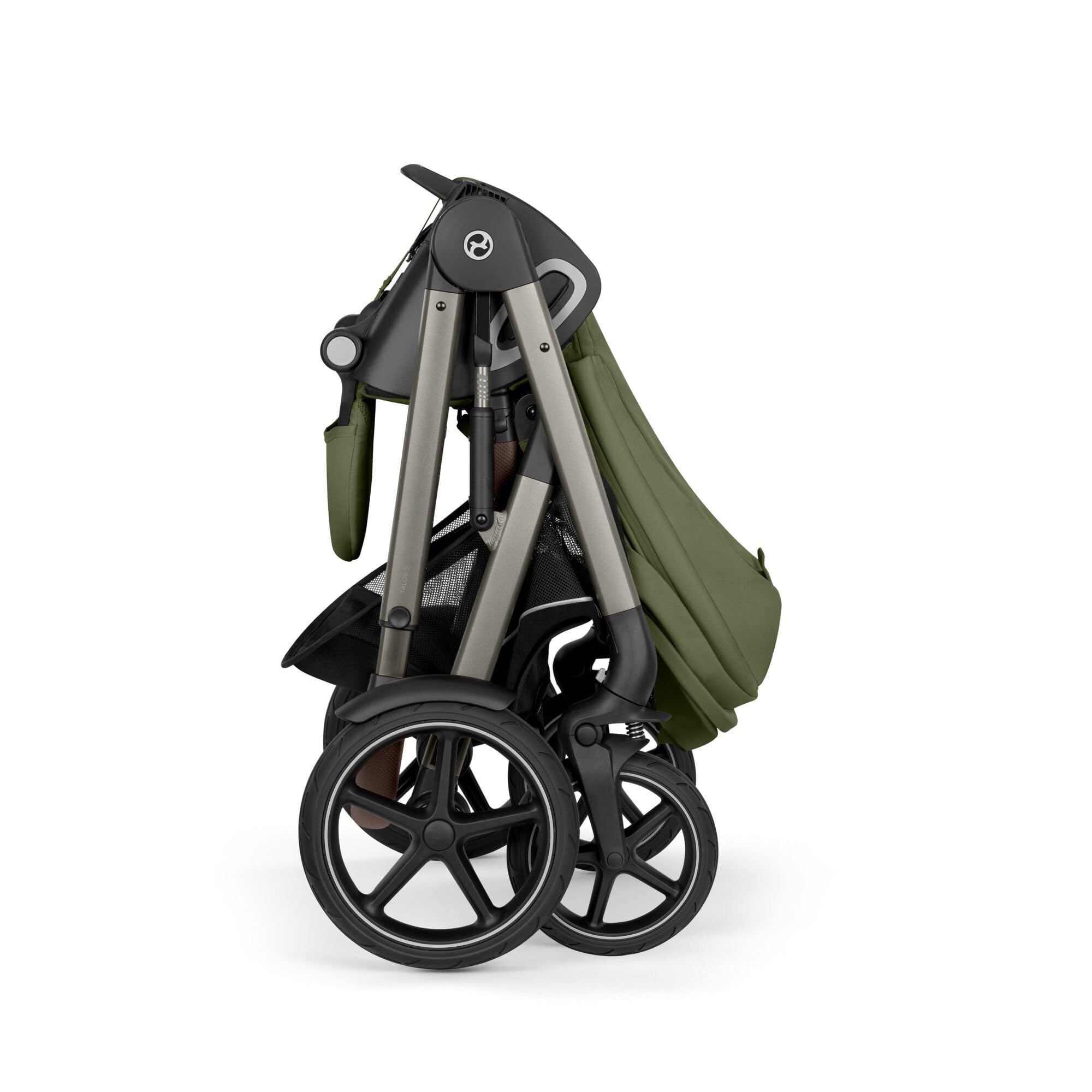 CYBEX Gold TALOS S LUX Kinderwagen, Ab Geburt bis 22 kg, Mit Offroad-Federung, verstellbarem Griff, ergonomischer Liegeposition, Moss Green