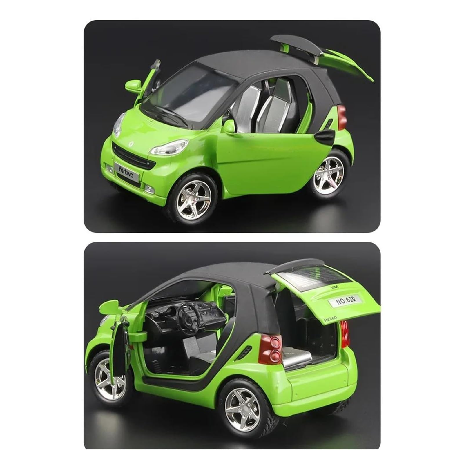 Modello di Auto Decorativo 1:32 for Miniature Smart Modello di Auto in Lega pressofusa Adatto for Collezione di Decorazioni Modello Regalo for Feste per la Decorazione(Green)