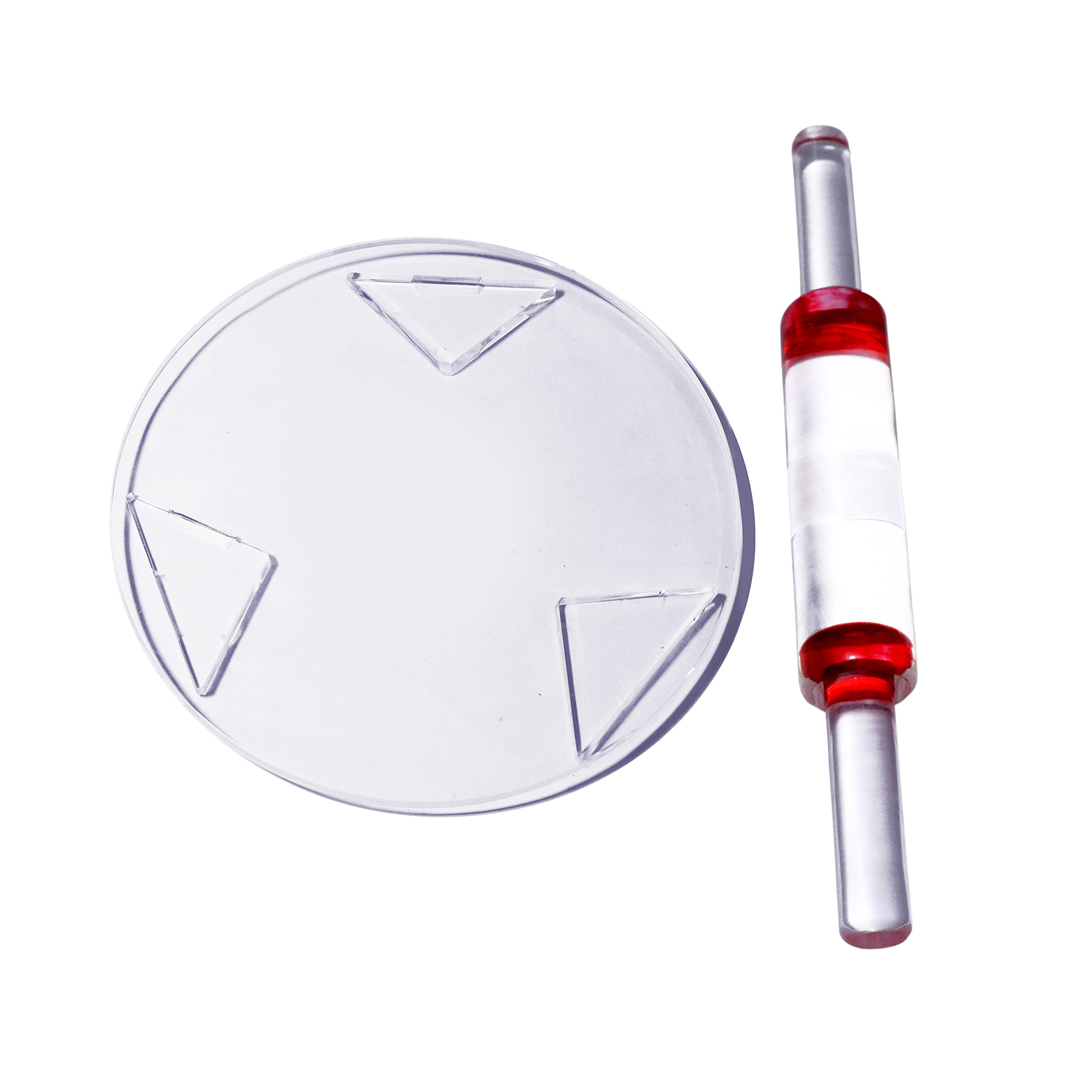 Navjai Chakla Belan Acrylic Transparent and Marble Rolling Pin and Chakla and Belan for Kitchen,Chaka Belan for Rotti Making Rolling Pin and Board Kitchen Accessories (CHAKLA BELAN Transparent)