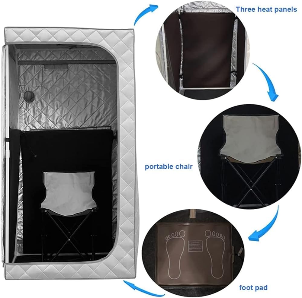 Sauna de calentamiento rápido para el hogar, sauna infrarroja portátil, sauna personal para el hogar con silla portátil, tienda de campaña de spa para terapia de desintoxicación, elimina la fatiga,