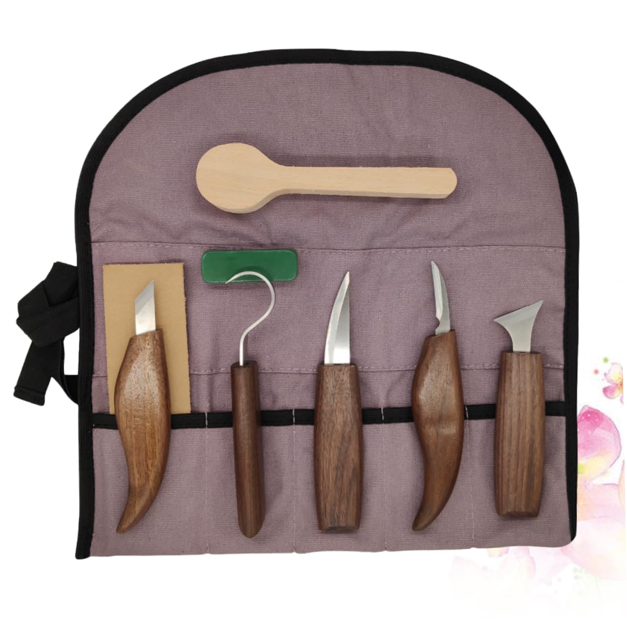 Kit per Intaglio Legno da 7 Pezzi, Scalpello Manuale | Falegnami e Intagliatori, Portatile e Presa Confortevole, Uso Casa e Laboratorio di Scultura