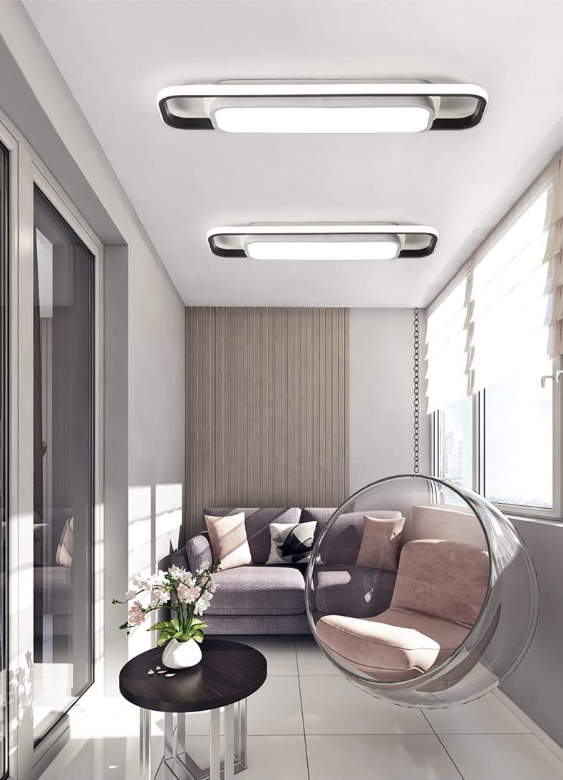 Plafón LED de Pasillo con detector de movimiento Radar interior Lámpara de Techo moderno con sensor de luz Plafones para salón dormitorio sótano garaje Escalera Porche Balcón iluminación, 6000K (50cm)