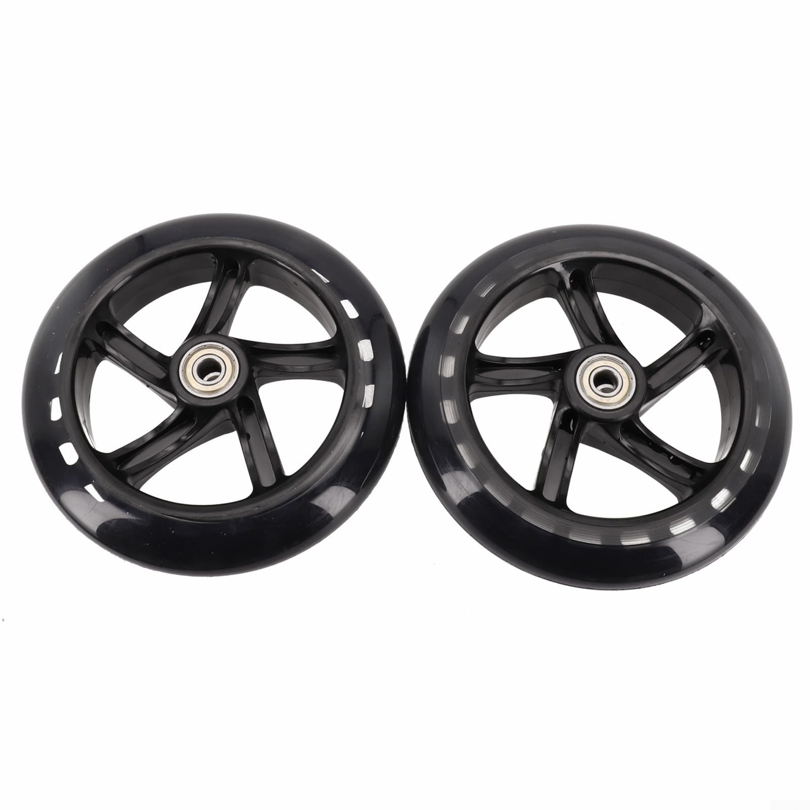 2 Stück PU-Rad für Roller, Rollschuhe und Wagen, hervorragender Griff und langlebige Lager (145 mm x 30 mm transparent)