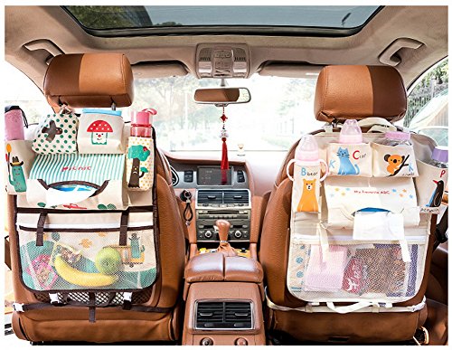 Luxury Backseat Car Organizer For Kids - Auto Seat Back Cover Protector and Storage - Fits Most Different Suv or Car (Blue whale)
