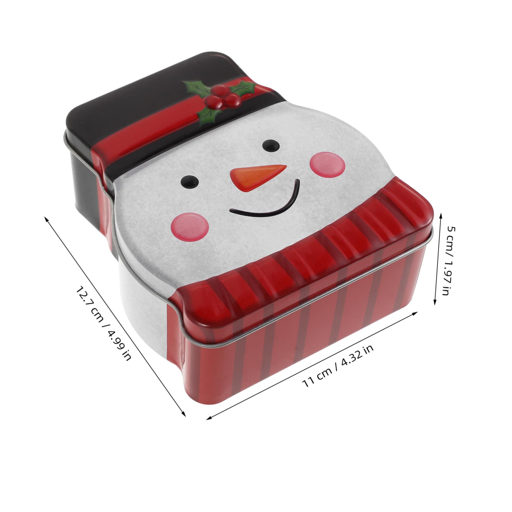 ERINGOGO Snowman Cookie Tin Lid Christmas Biscuit Box Candy Containers Lids Freshness-preserving Holiday Storage Gingerbread Platter Xmas Cookie Storage