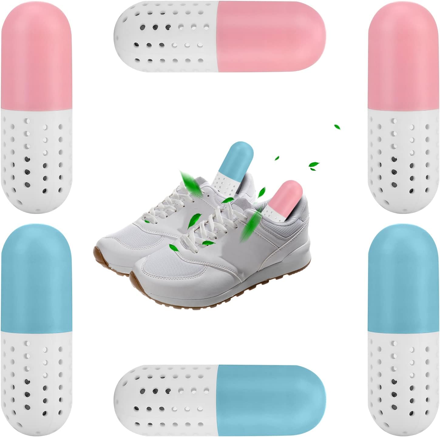 3 Pairs Shoe Fresheners Sneaker Deodorizer Balls Capsules, Reusable Sports Shoe Deodorizing for