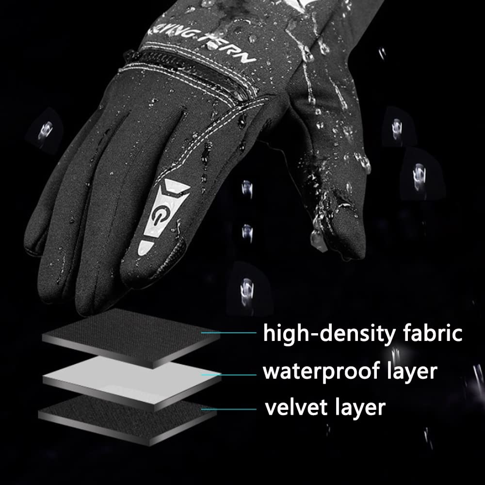 Guantes Baceyong para hombre, guantes de conducción, equitación, pesca, escalada por tiempo frío, guantes térmicos impermeables y cortavientos guantes para mujer, guantes impermeables de invierno