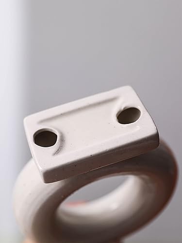 Miniatura 4 de Candelabro de cerámica con forma de anillo Candelabro de estilo nórdico decorativo para centro de mesa de boda, sala de estar