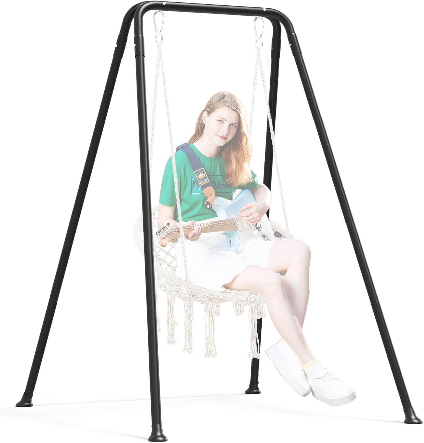 Foldable Hammock Stand, Portable Hammock Chair Stand, Heavy Duty Folding Hammock Frame for Indoor or Outdoor, 150kg Capacity, Easy to Assemble & Store (Hammock Chair not Included)