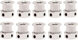 MUXSAM GT2 Timing Belt Pulley for 3D Printer, Aluminum 16 Teeth Bore 5mm Timing Pulley Wheel for 6mm Width Timing Belt Compatible with RepRap 3D Printer Prusa i3(10-Pack)
