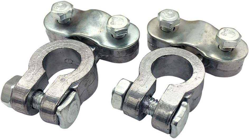 Ampper Heavy Duty Lead Alloy Military Spec Battery Terminal Ends, Top Post Battery Terminals Clamp Set for Marine Car Boat RV Vehicles (1 Pair Same Terminal) : Automotive