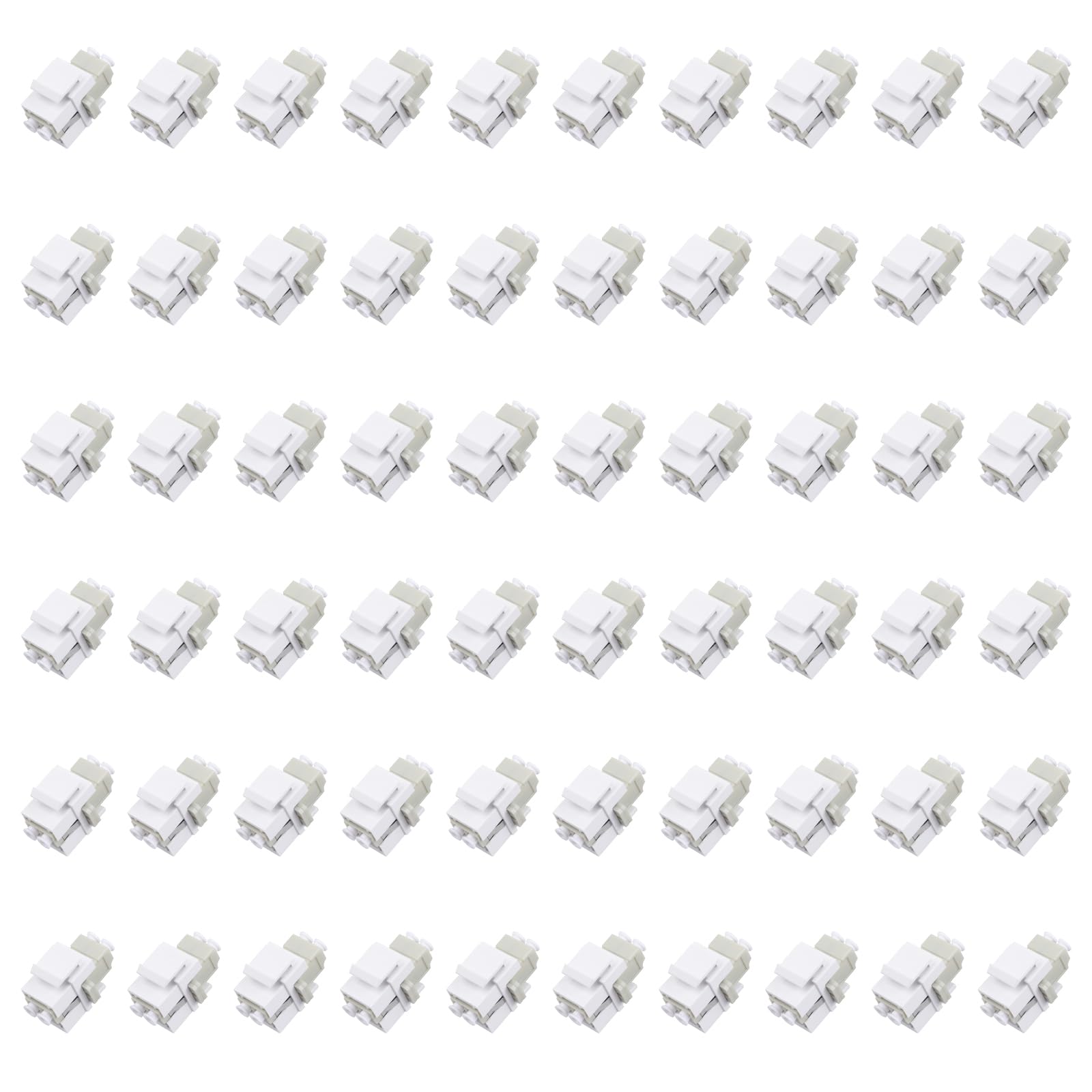 60 Stück Glasfaserkupplung, LC-Duplex-Multimode-Koppler (MM), Glasfaserkabel-Adapter, LC-LC, Duplex-Multimode-Stecker für Glasfaser-Wandplatte