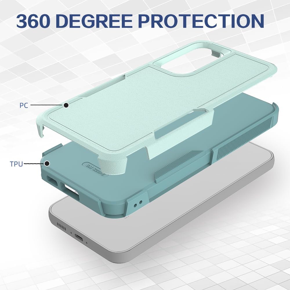 Jeylly Case for Samsung S23 FE 5G Phone Case, Galaxy S23 FE 5G Case Dual Layer Protective Military-Grade Drop Proof Shock Absorption Women Men Cover for Samsung Galaxy S23 FE 5G, Mint Green - Image 4