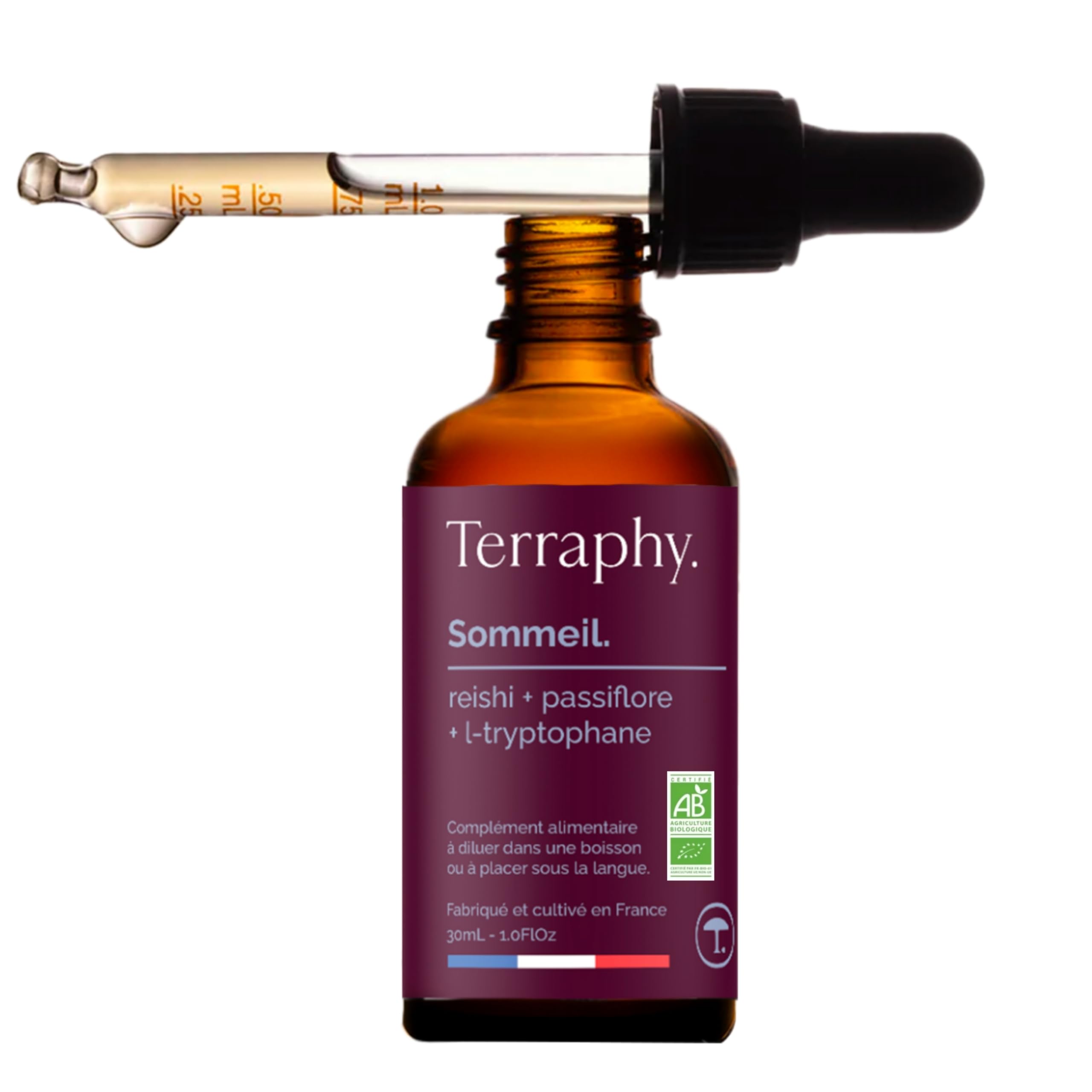 Cure Sommeil 30 jours Champignons Adaptogènes - Reishi, Passiflore & L-Tryptophane - Sommeil Réparateur et Nuit Paisible - Formule Liquide Bio Ultra Efficace