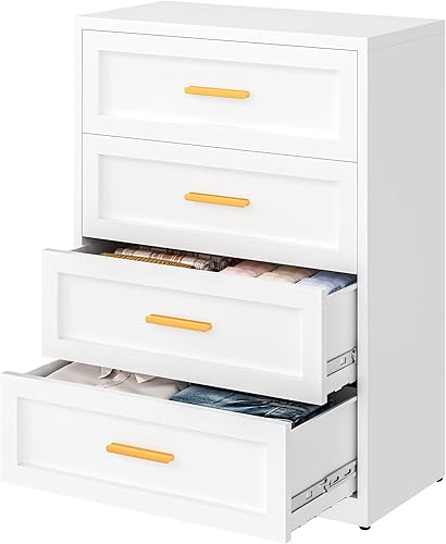 Miniatura 9 de Metal 4 Drawer Dresser, Chest of Drawers for Bedroom, Storage Cabinet with 4 Drawers, Sideboard for Entryway Living Room, Industrial (Black) W31.5