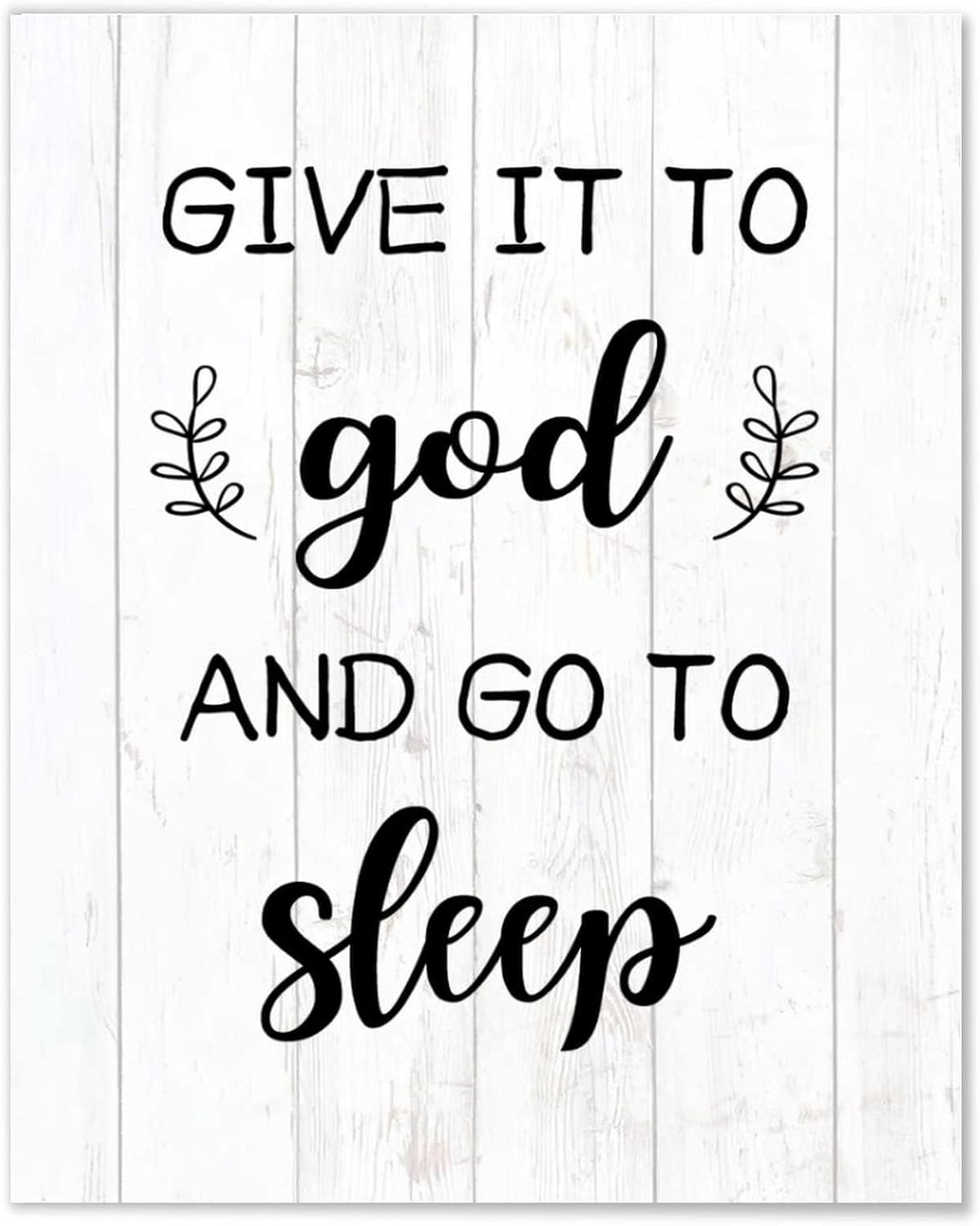 Vintage Outdoor Wood Signs Give It to God and Go to Sleep 16x20in Inspired Quote Wood Hanging Plaque Sign Decorative Tabletop Art Wall Decor for Home Office