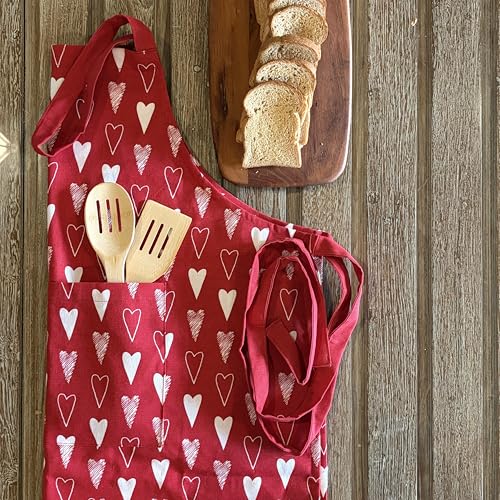 Image of Oak & Lily 100% Cotton Kitchen Apron | Fully washable with large front pocket | European quality | Made for Indian sizes