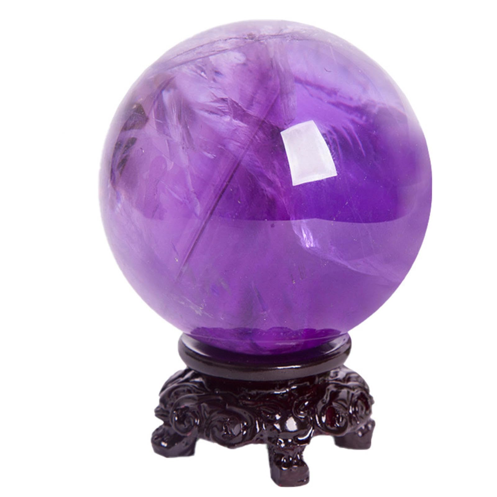 YLQUXEUV Amethyst Quartz Crystal Sphere Ball Stone with Stand Gift Base,amethyst-140mm