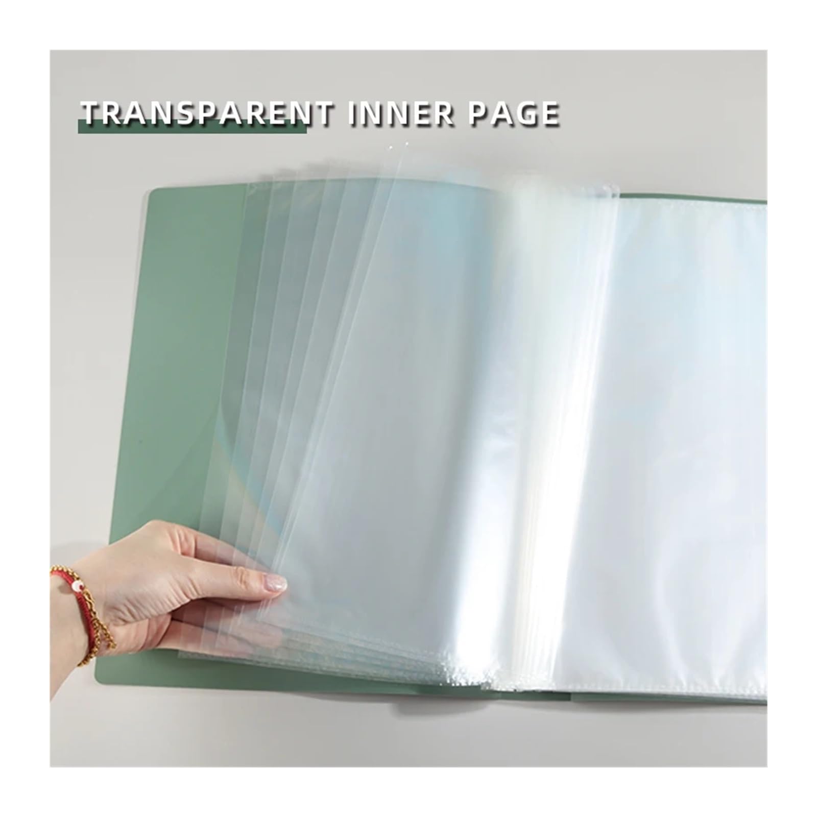 Music Sheet Chormappe Dokumentenordner | Mehrschichtiger transparenter Organizer mit Trennwänden, fasst 20 bis 60 Seiten, for Noten und A4-Papiere(Green-40)