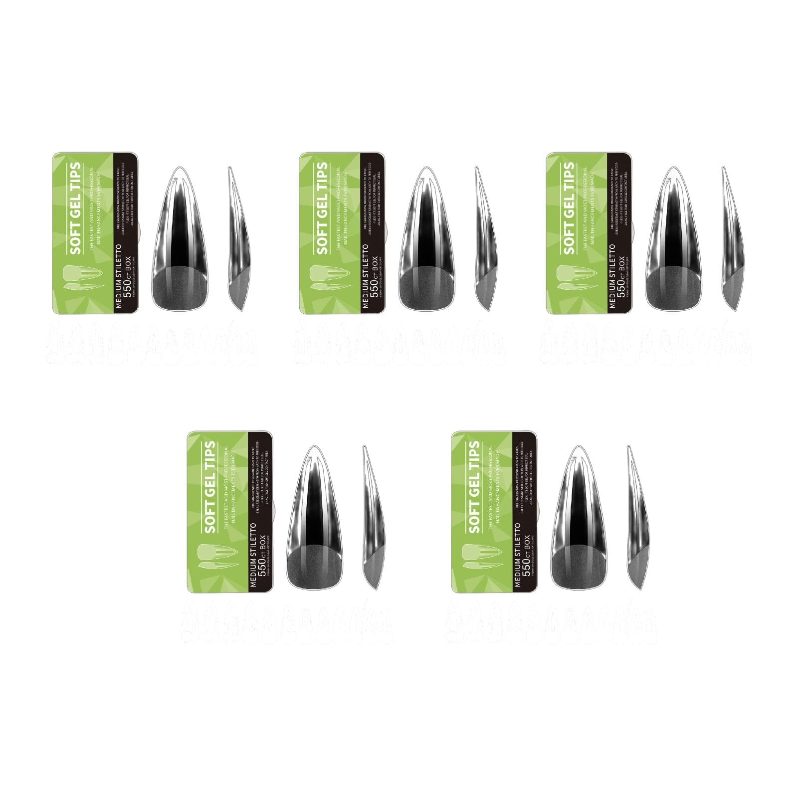 550PCS Chiaro Gel Nail Tips Copertura Completa Morbido Acrilico Press On Estensioni Manicure Professionale Per Salone E Uso Domestico Chiodo A Forma di Mandorla