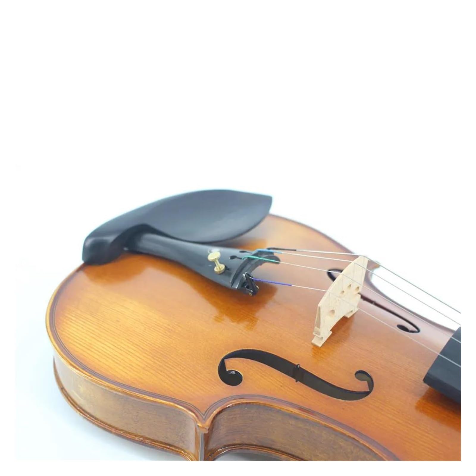Violín De Tamaño Completo 4/4 De Arce Flameado Hecho A Mano Con Tapa De Abeto Ébano Con Estuche Y Sordina Para Arco Instrumento De Violín(1/8)