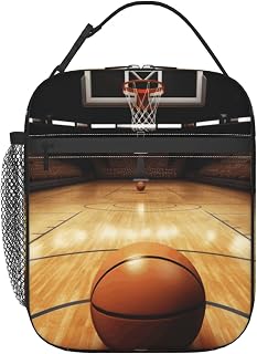 Lunch Box Insulated Lunch Bag for Women Men Lunchbox Reusable Cooler Bag Basketball Arena Lunch Tote Bag for Work