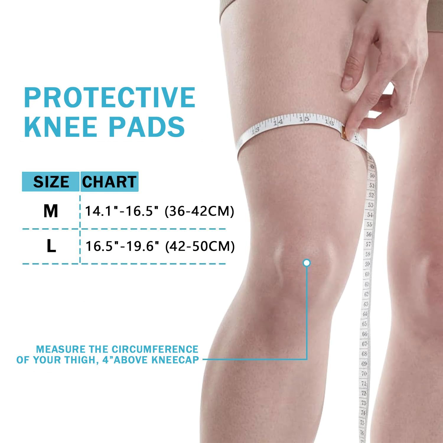Massmot 1Pair Knee Pads with Non-Slip Bandage, Protective Knee Pads, Thick Sponge Anti-slip, Collision Avoidance Knee Sleeve (M)