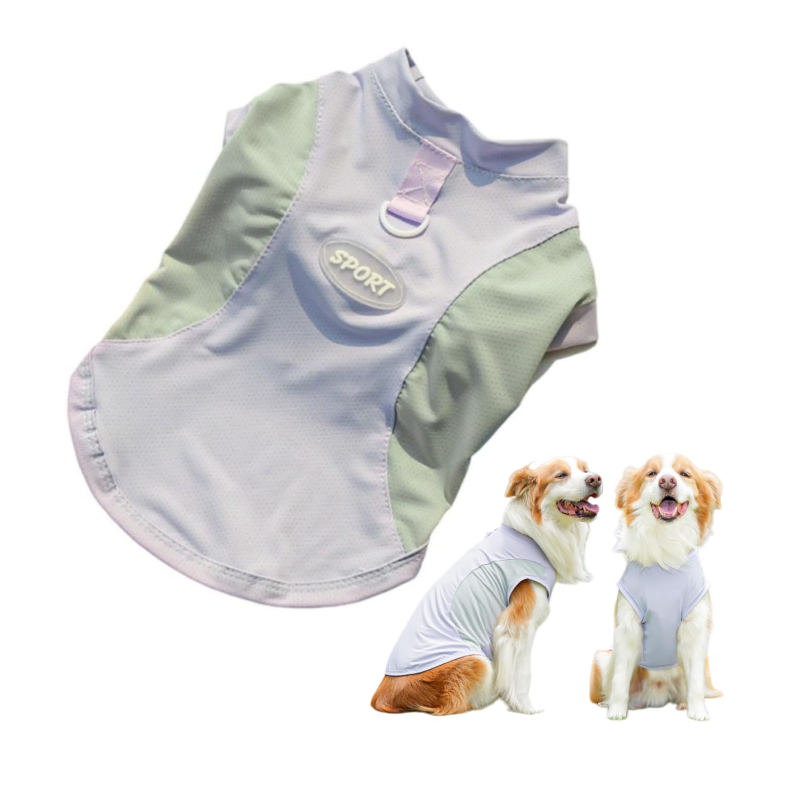Dog Cooling Vest, Spring Summer Pet T-Shirt Breathable Cooler Coat with D-Ring, Puppy tshirt Quick Dry & Lightweight Cool Clothes for Small Medium Large Dogs Cats (Gray,5XL)