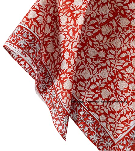 Image of Ravaiyaa - Attitude is everything Sanganer Hand Block Printed Scarves Pure Cotton Scarf Square Hijab Dupatta 40 inch X 40 inch Inch
