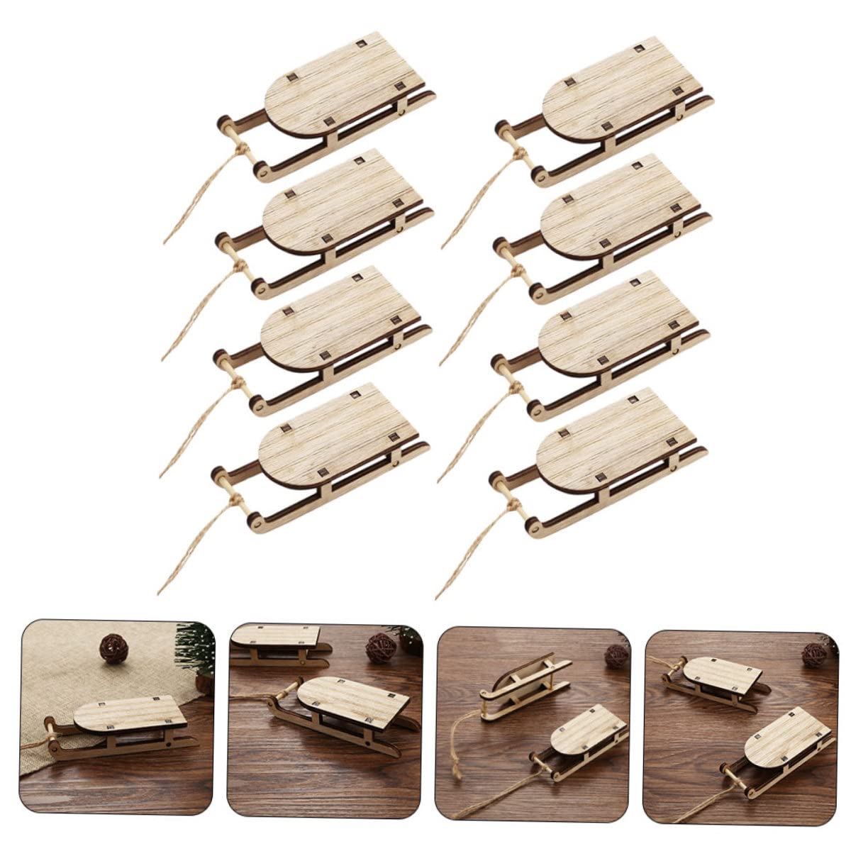 Cabilock 4 Juegos Colgante De Trineo Adornos para Árbol De Navidad Adorno para Árbol De Navidad Adorno Navideño Adorno para Árbol De Navidad Guirnalda Navideña De Reno 8 Uds * 4