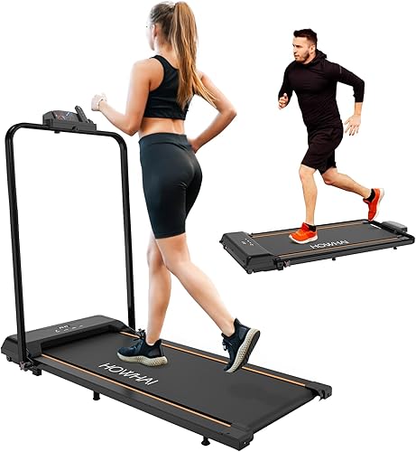 Caminadora plegable 2 en 1, 6.2 MPH con control remoto y pantalla LED, máquina de correr para uso en casa y oficina