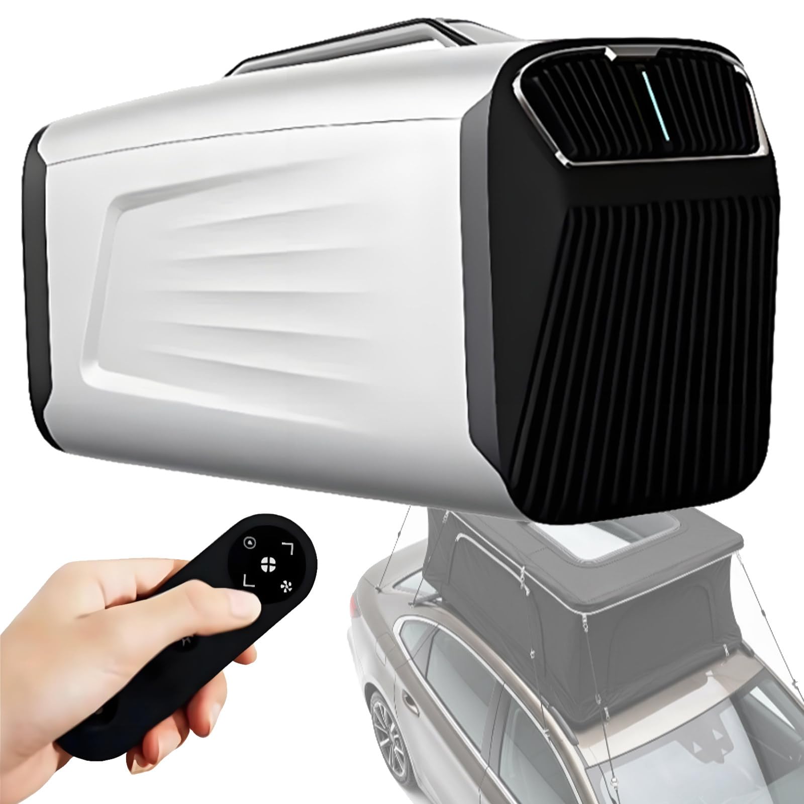 Quixnova 5200 BTU Portable Camping Air Conditioner for Outdoor or Indoor Use, Picnics, Truck, RV Parking Cooling, 4-in-1 Quiet Small AC Unit Mobile Tent Air Conditioner Kit A-12V