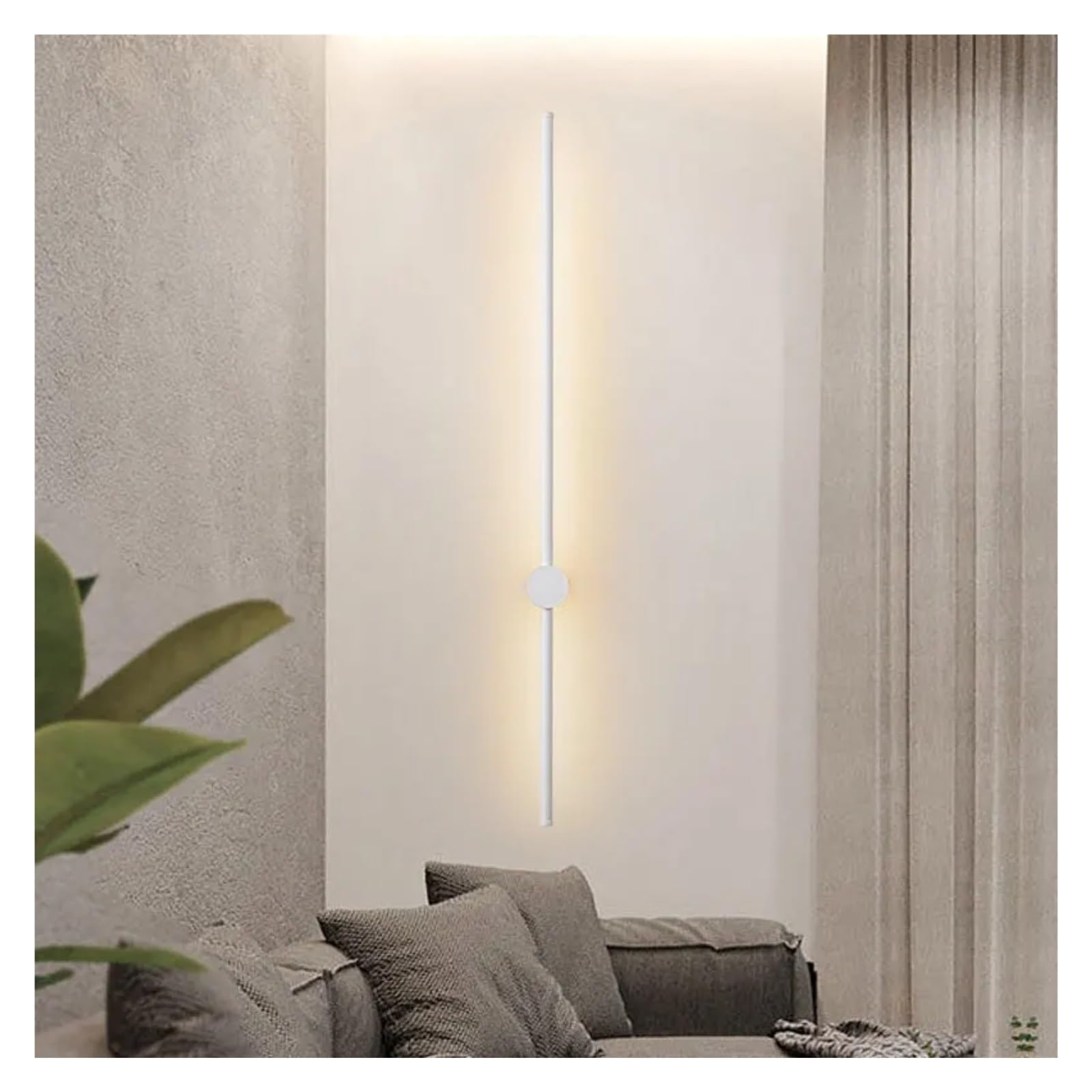 ASerZenith Black Copper Led Wall Lamps Wall Lights Decor For Sofa Background Bedroom 360° Rotation Indoor Lighting Fixtures Led Wall Sconce,White-L80Cm