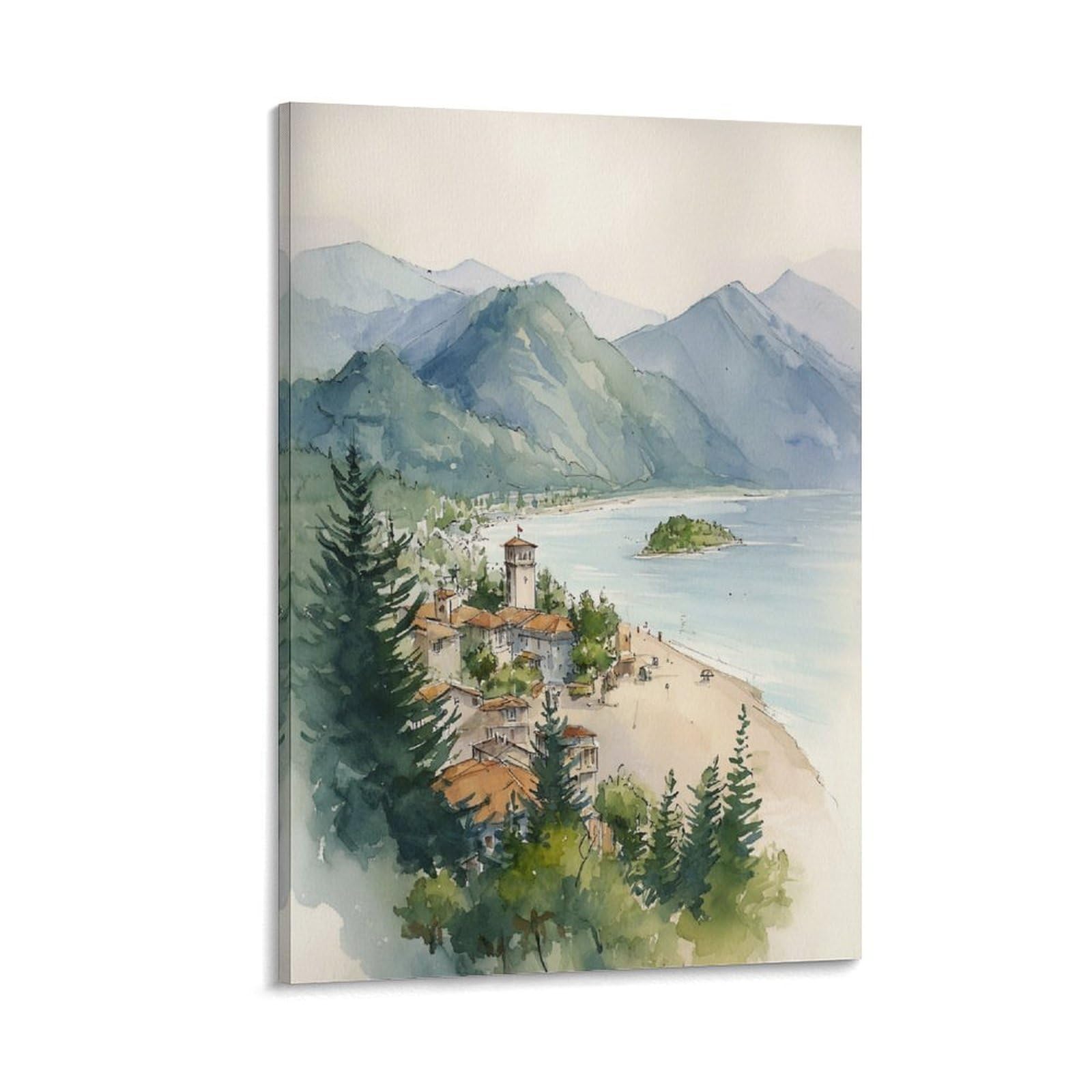 Tofino 20x30inch(50x75cm) Vintage Travel Poster Watercolor Canvas Art