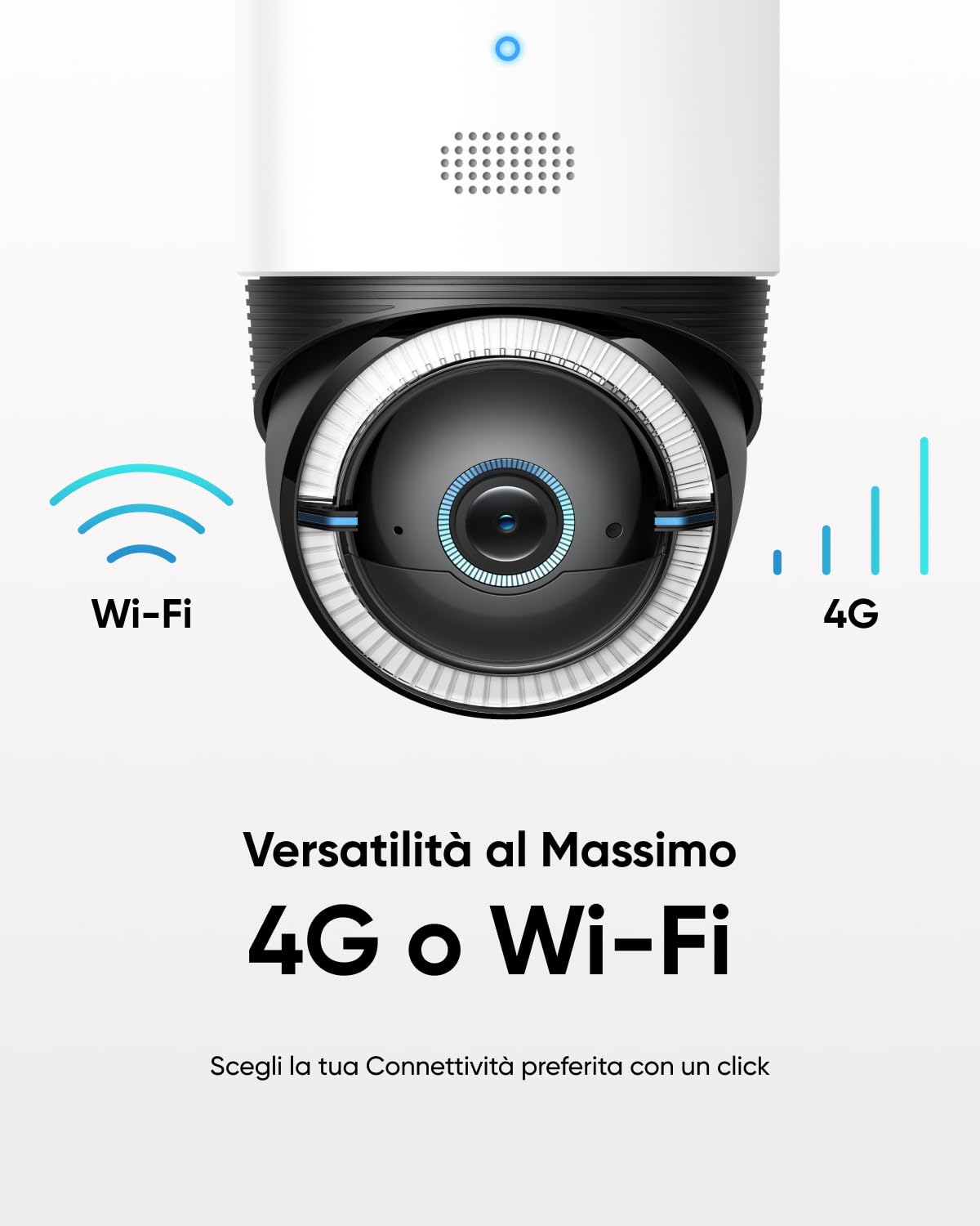 eufy Security S330 4G LTE, Telecamera Wi-Fi Esterno Pan Tilt 4K UHD | Alimentazione senza fili con pannello solare, Tracking movimento persone/veicoli via IA, Sim Card integrata.