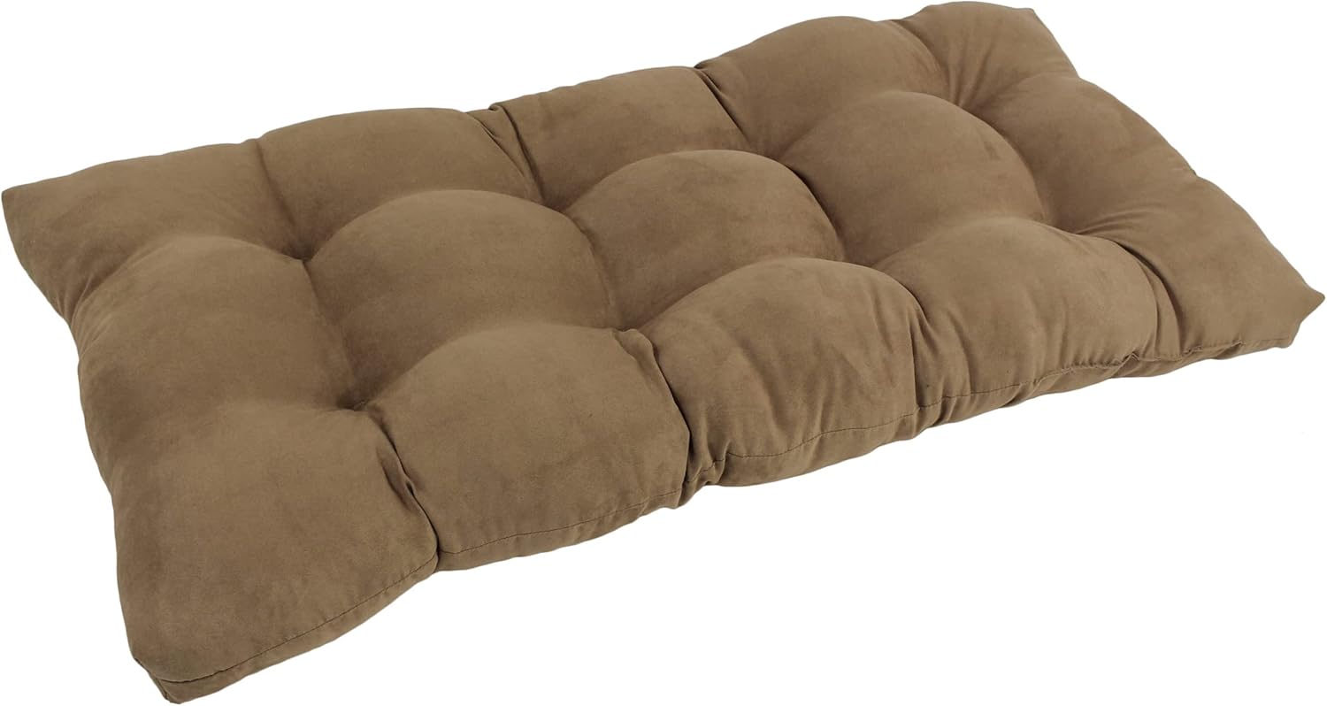 Blazing Needles Indoor Microsuede Tufted Loveseat Cushion, 42" x 19", Chocolate