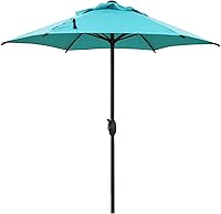 Vista 19 de Abba Patio Sombrilla de patio al aire libre con botón de inclinación y manivela para jardín, césped, cubierta, patio trasero y piscina