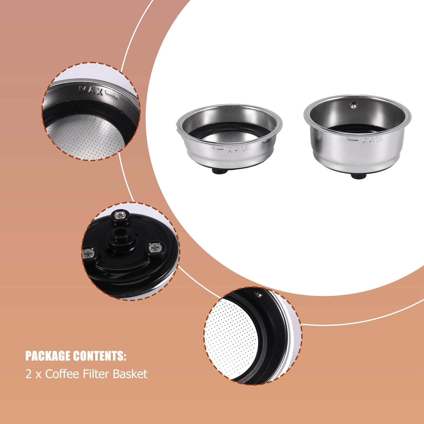 Filtri Per Caff&egrave; In Acciaio Inossidabile - Confezione Da 2, Riutilizzabili Per Macchine Da Caff&egrave;