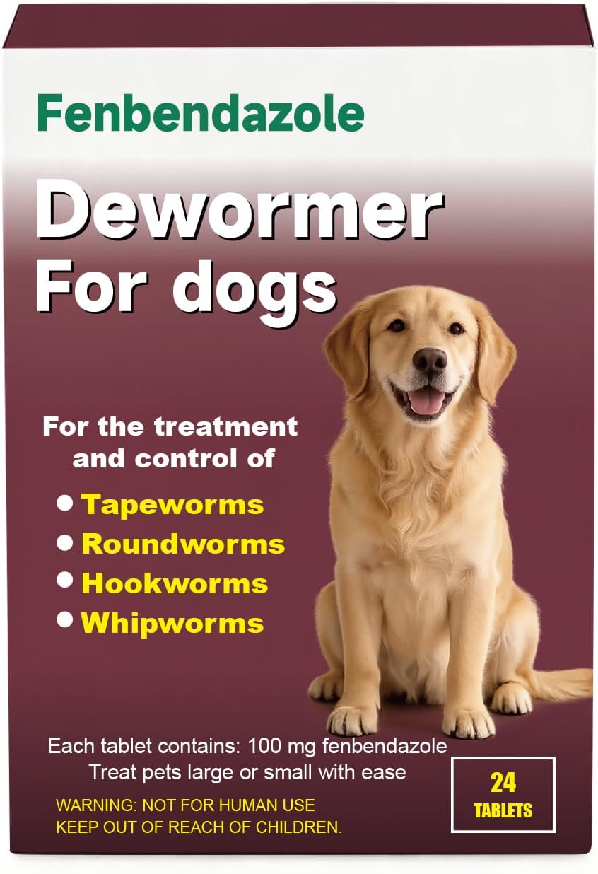 Dewormer for Dogs Fenbendazole for Tapeworms, Roundworms, Hookworms and Whipworms Broad Spectrum