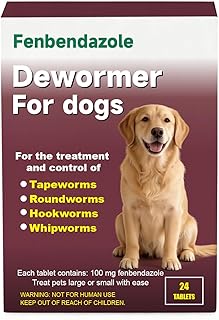 Dewormer for Dogs Fenbendazole for Tapeworms, Roundworms, Hookworms and Whipworms Broad Spectrum