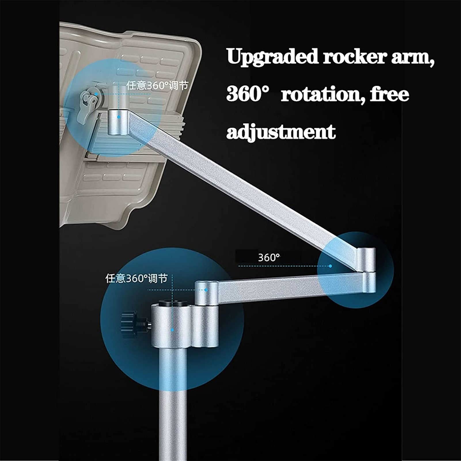 Estante de Lectura Multifuncional de pie con Ruedas: Soporte Ajustable para Libros, partituras y computadora portátil para Leer con Manos Libres en la Cama o en Cualquier Otro Lugar.
