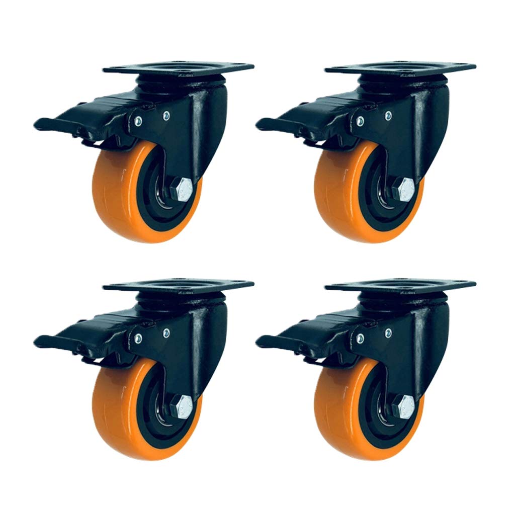 Ruote per mobili Resistenti con Freno - 4 Ruote durevoli per Carrello per Una Facile Mobilità, Ideali per Pallet e mobili - Ruote portanti