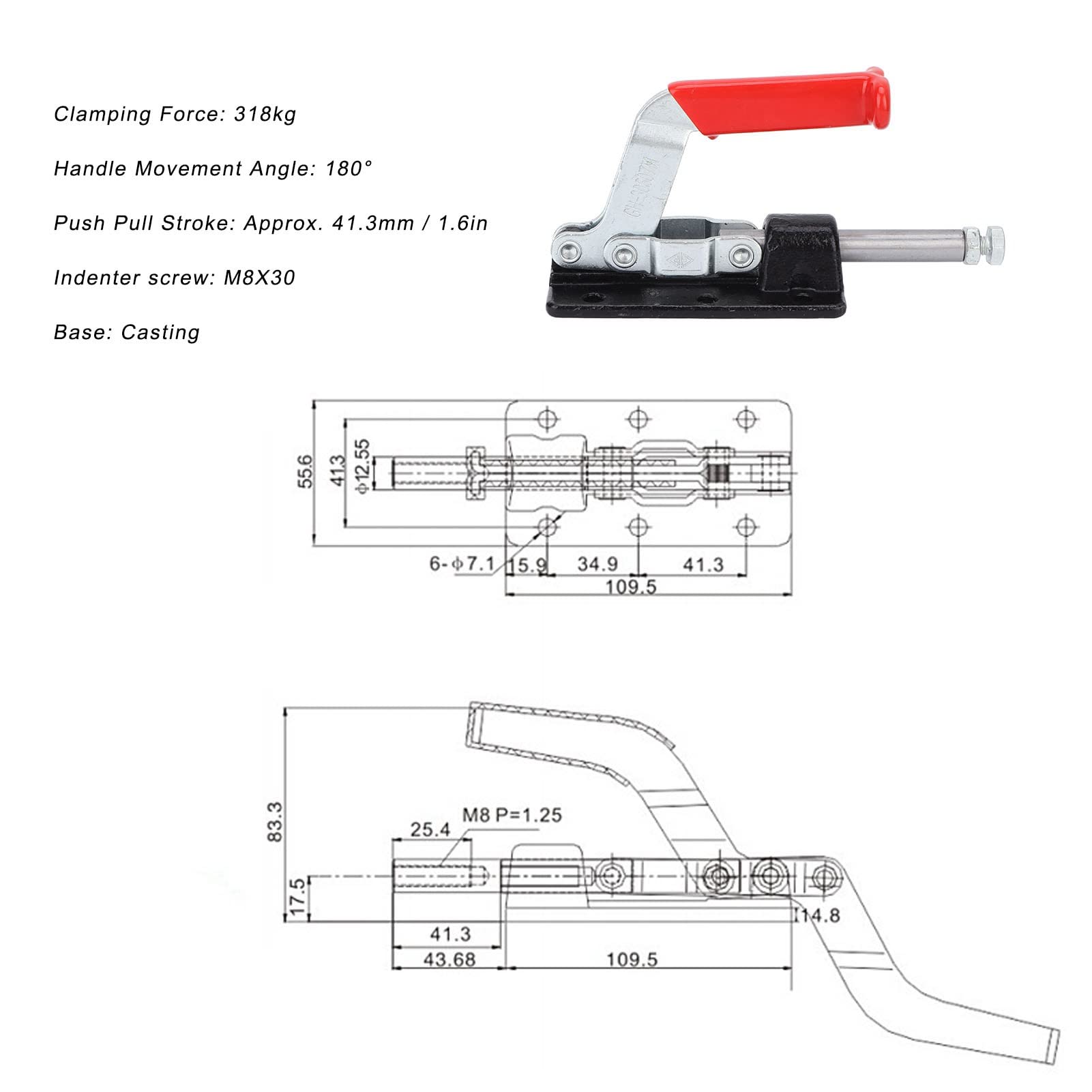 Push Pull Alta efficienza Rilascio rapido Forza di serraggio Stabile Rapida for pinze for carichi Pesanti