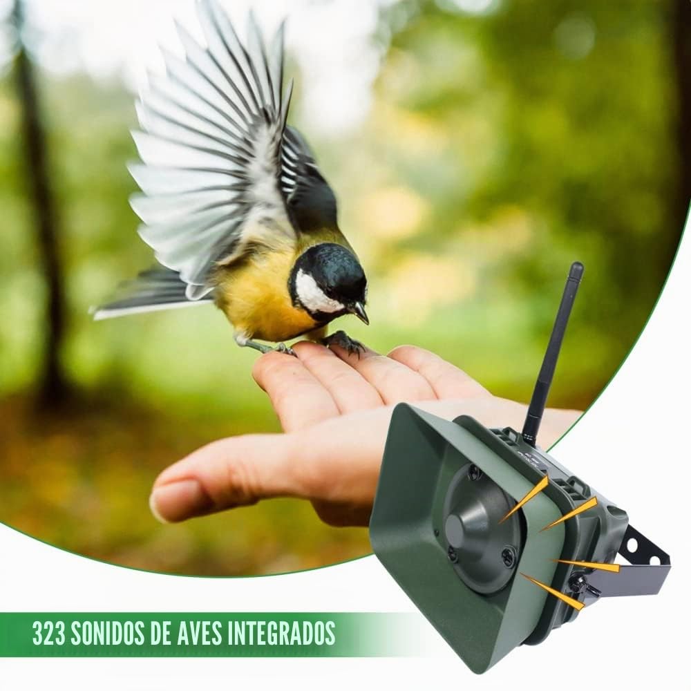 DONGKER Llamada electrónica del depredador, 60W MP3 electrónico del pájaro que llama impermeable con 323 llamadas de aves para los cazadores
