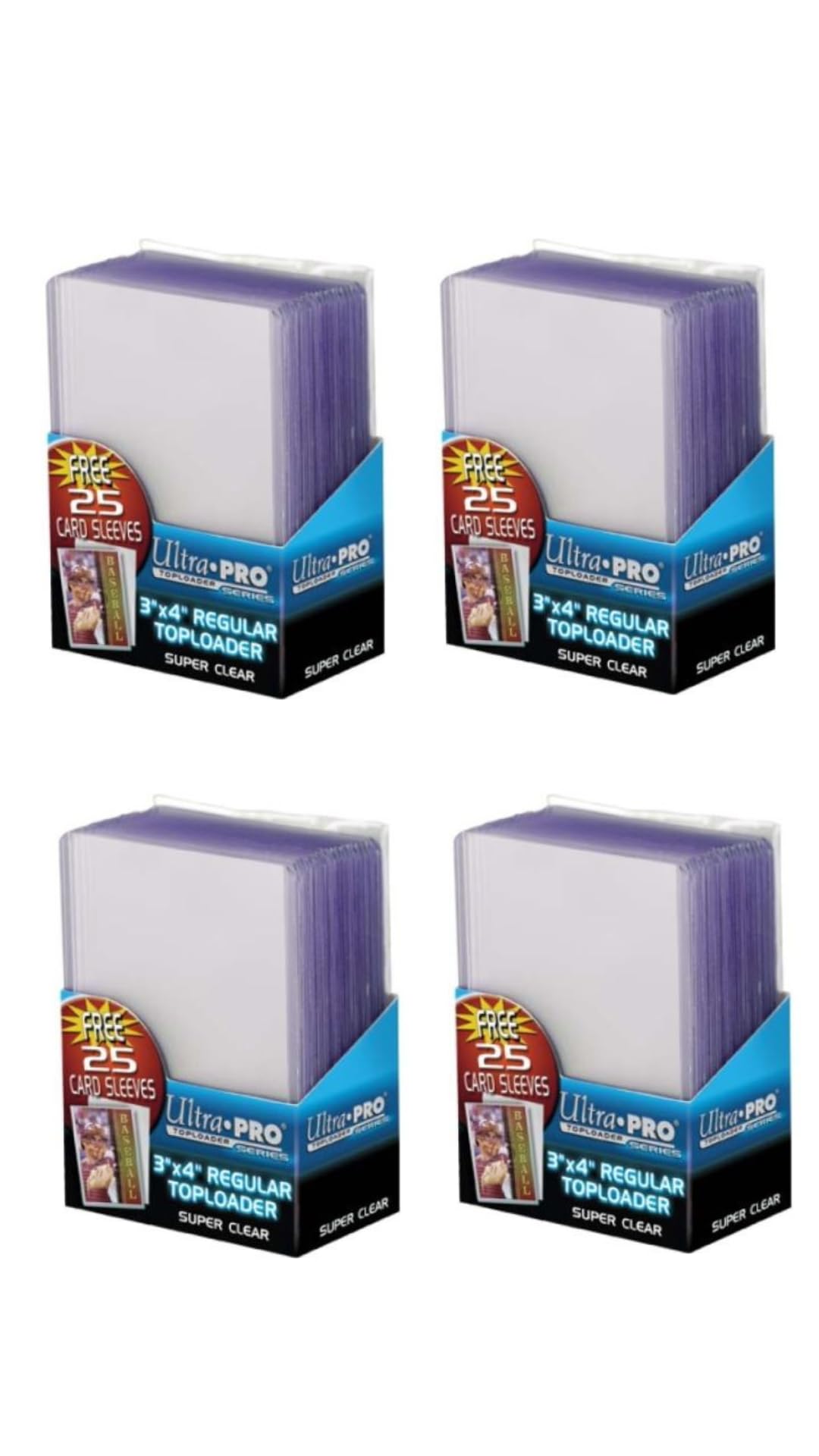 Ultra Pro3x4 Top Loaders 100 ct by - Plus 100 Free Card Sle