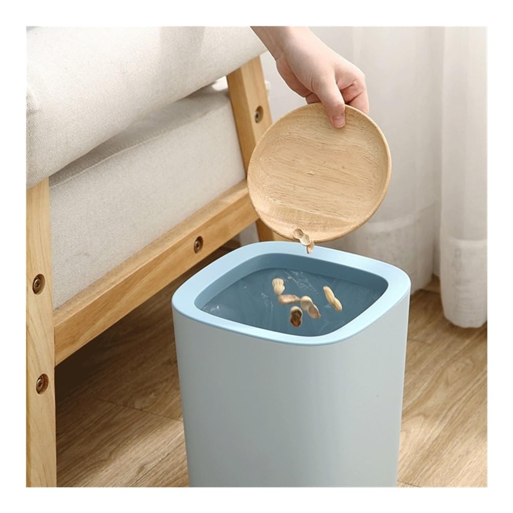 Poubelle, Grand panier à ordures ménagères de 12l, papier design découvert for chambre coucher et bureau(Gray)