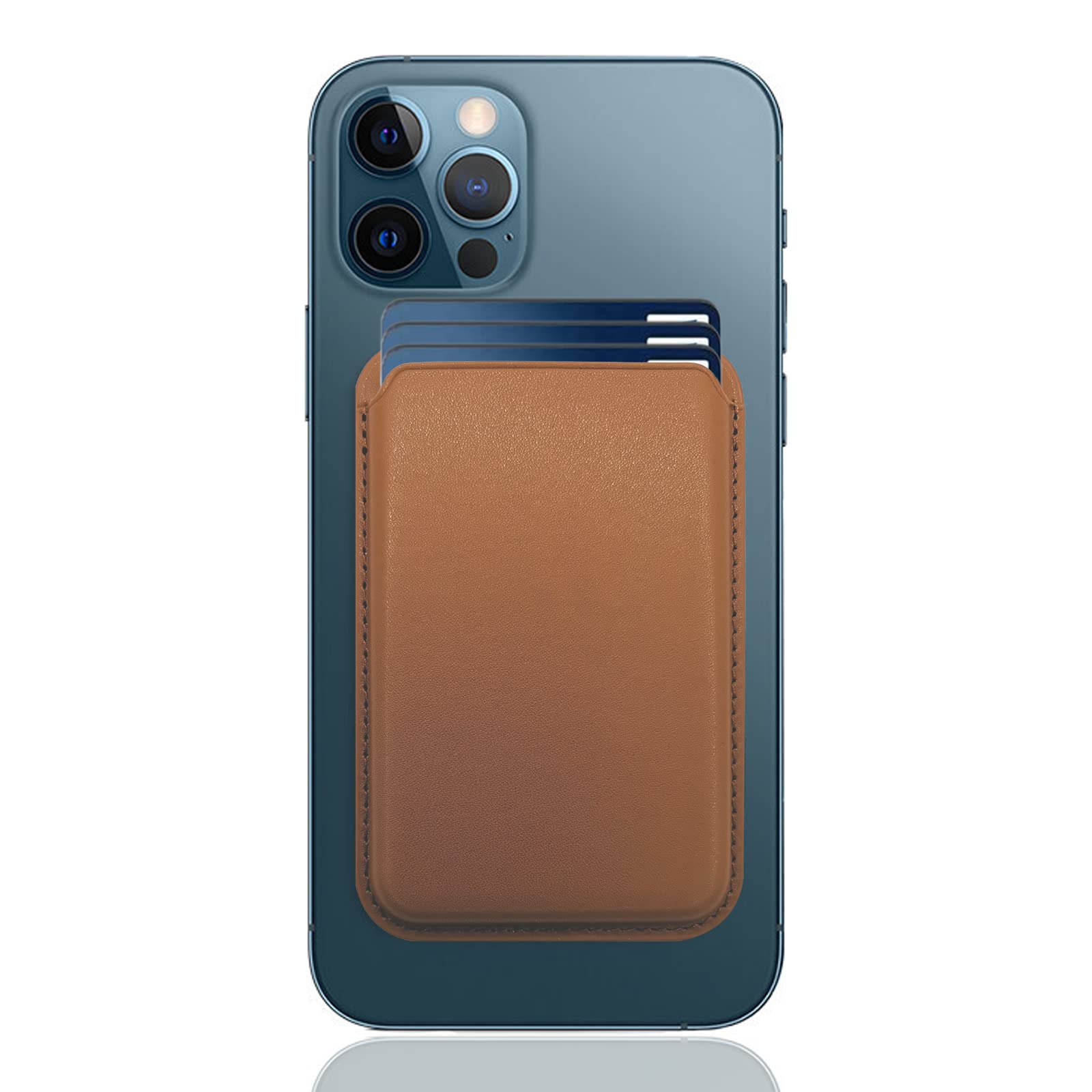 Magnetic Wallet Compatible with MagSafe for iPhone 16 15 14 13 12 Pro Max Plus Model, None-Cutout Mag 3 Safe Card Holder Stick on for Apple Cell Phone, Umber-image-39